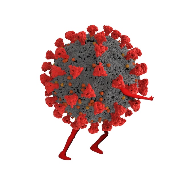 Immagine della morfologia strutturale del coronavirus vista al microscopio d render