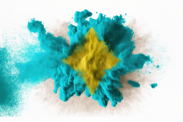 Immagine della spruzzata di polvere di colore e dell'arte astratta dell'esplosione