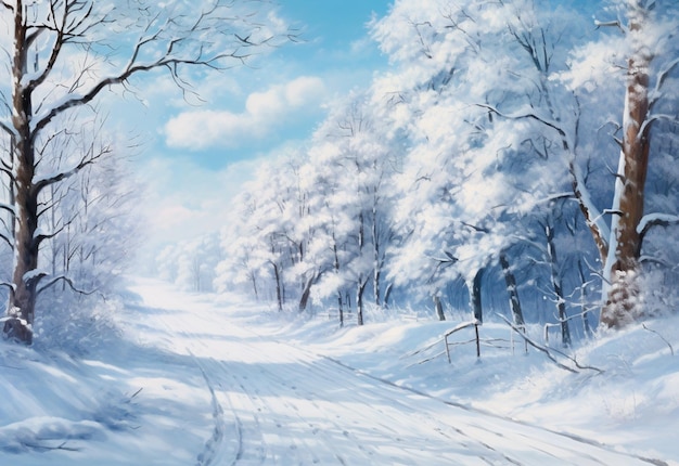 immagine della strada innevata