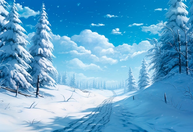 immagine della strada innevata