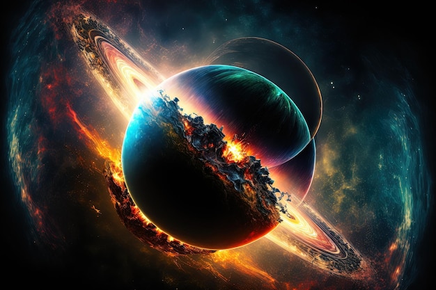 Immagine dello spazio profondo dell'orbita di un pianeta