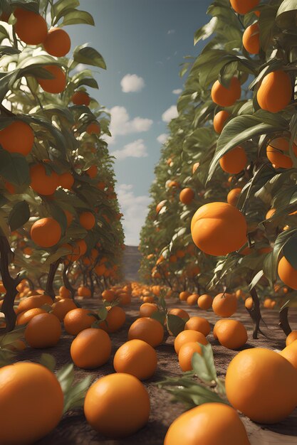 Immagine di alberi di arancio