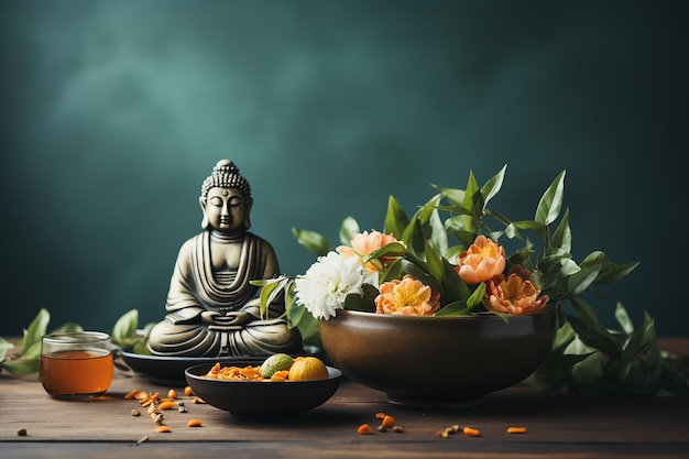 Immagine di Buddha Bowl con spazio libero per testo di alta qualità