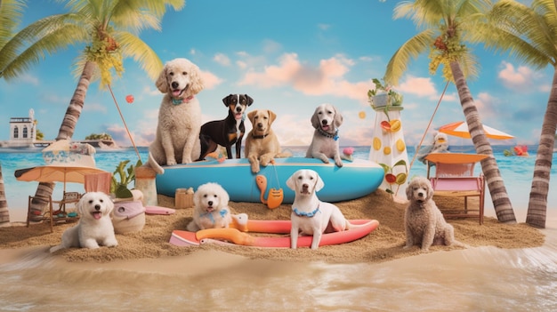 Immagine di cani in vacanza
