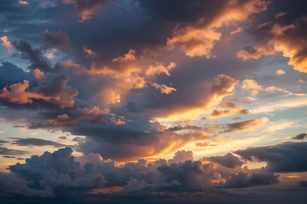 Immagine di cielo nuvoloso al tramonto