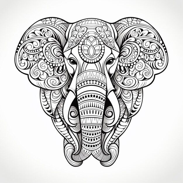 Immagine di copertina risultante nell'arte generata da Elephant Zentangle Ai