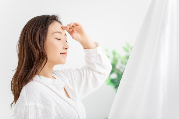 Immagine di cura dei capelli della donna asiatica