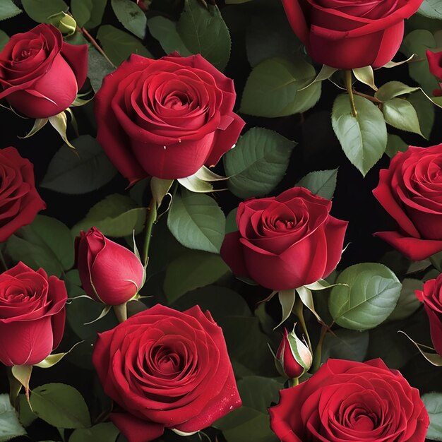 Immagine di fiore di rosa rossa in fiore con IA