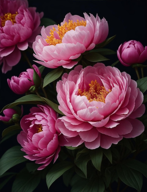 Immagine di fiori di peonia generata utilizzando l'AI