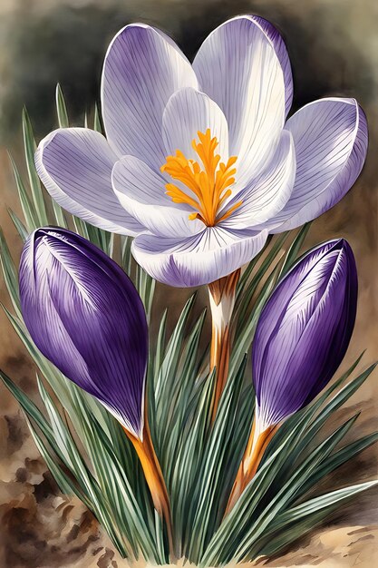 Immagine di illustrazione della penna da colorare di schizzo da colorare di tulipani selvatici