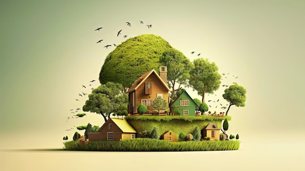 Immagine di illustrazione Natura e sostenibilità Vita ecologica e conservazione Arte concettuale
