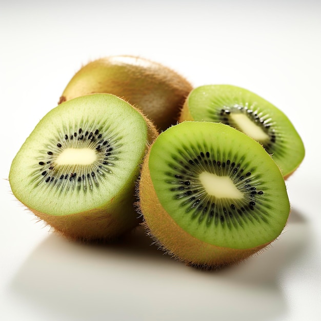 Immagine di kiwi tagliato su sfondo bianco