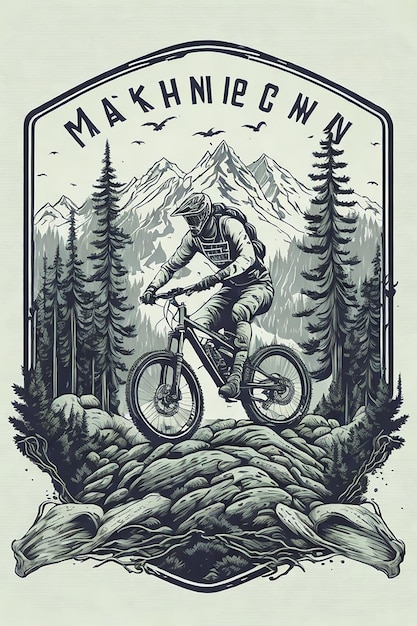 immagine di mountain bike per il design della maglietta