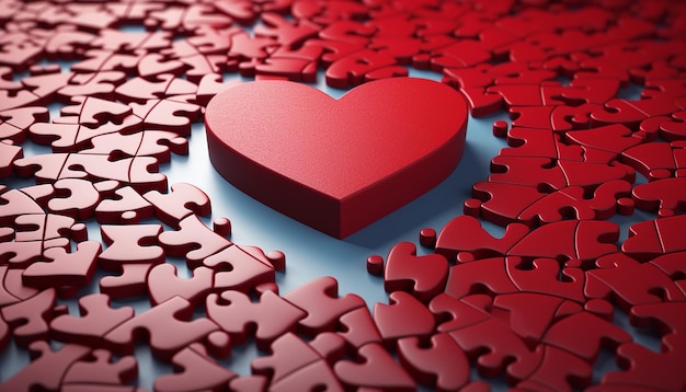 Immagine di pezzi di puzzle che formano un cuore