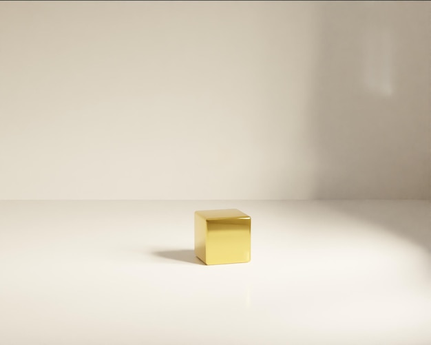 Immagine di rendering 3D cubo d'oro