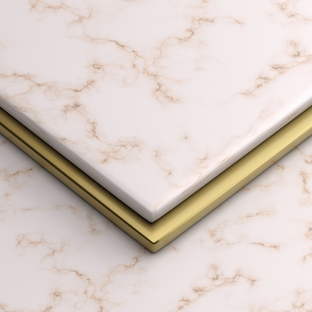 immagine di rendering 3D di marmo e oro