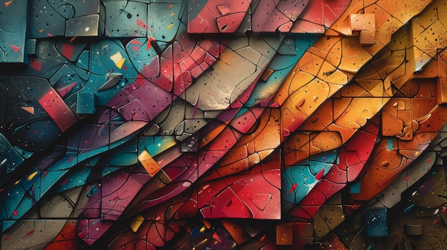 Immagine di sfondo astratta di un frammento di un graffiti colorato