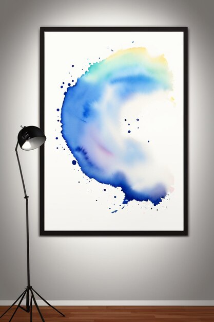 Immagine di sfondo blu dell'inchiostro della spruzzata dell'acquerello bella priorità bassa semplice di effetto della macchia della vernice di colore