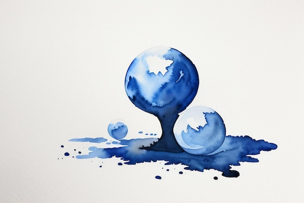 Immagine di sfondo blu dell'inchiostro della spruzzata dell'acquerello bella priorità bassa semplice di effetto della macchia della vernice di colore