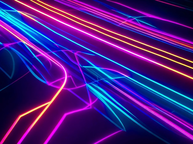 Immagine di sfondo con linee di neon astratte