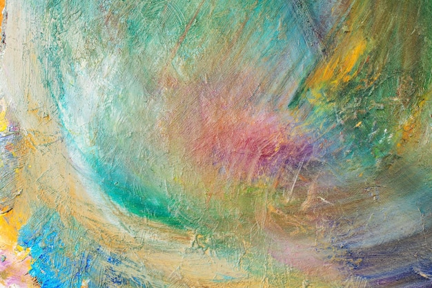 Immagine di sfondo del primo piano luminoso della tavolozza della pittura a olio