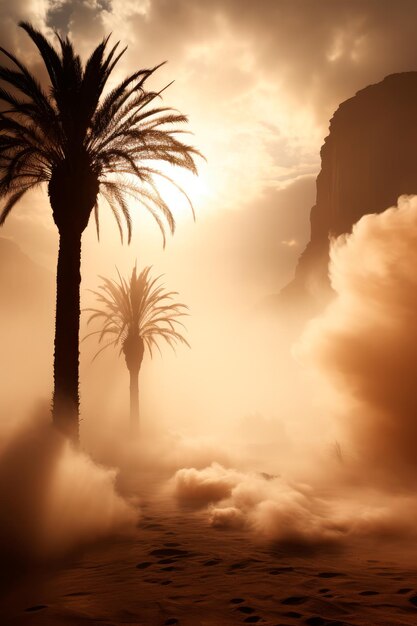 immagine di sfondo della tempesta di sabbia del deserto