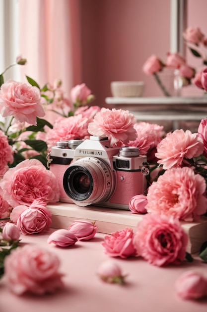 Immagine di sfondo di fiori rosa fotografia di fiori