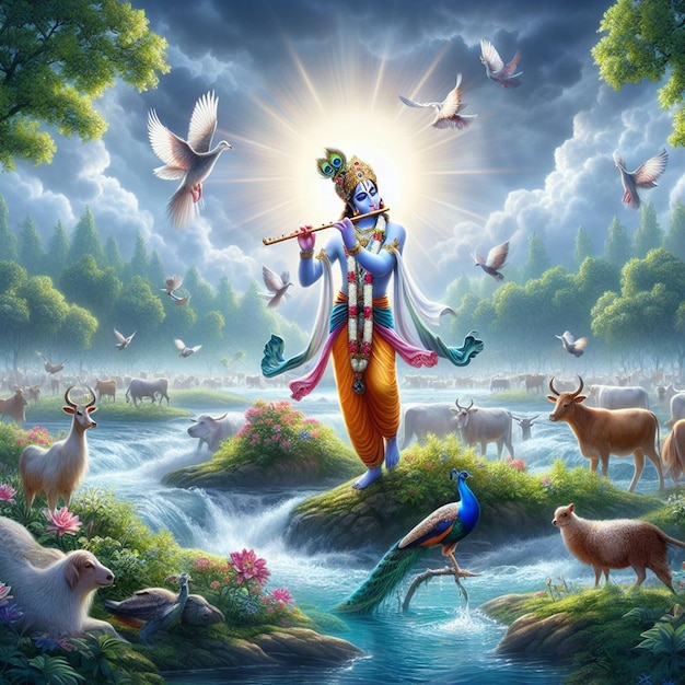 Immagine di sfondo di Lord Krishna