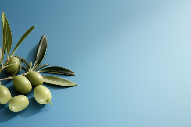 Immagine di sfondo di oliva per la progettazione o la presentazione di un prodotto con un gioco di luci e ombre in toni blu chiaro ar 32 v 52 Job ID 9456475bd640429c9b0c1ce92e8c6b26