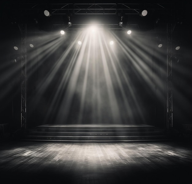immagine di sfondo di un palco buio con luci per la composizione
