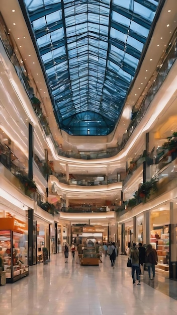 Immagine di sfondo sfocata di un centro commerciale o di un grande magazzino