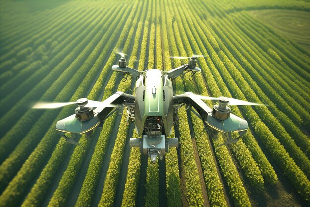 Immagine di spruzzatura di pesticidi da drone