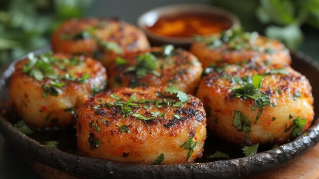 Immagine di un delizioso Aloo Tikki in India