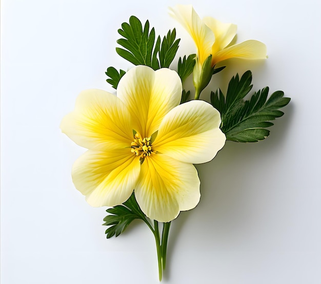 Immagine di un fiore di primula su sfondo bianco