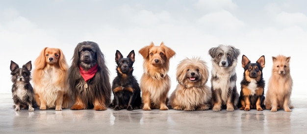 immagine di un gruppo di cani carini seduti