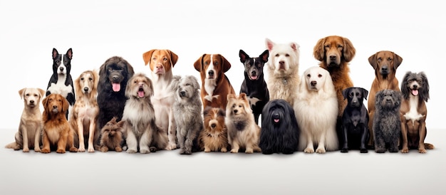 immagine di un gruppo di cani carini seduti