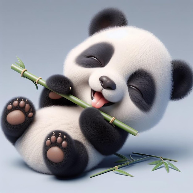 immagine di un panda giocoso