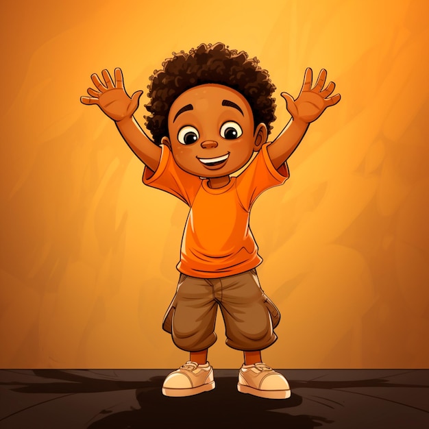 immagine di un ragazzino carino con i capelli afro