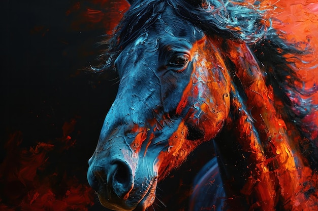 immagine di un ritratto di cavallo all'esterno