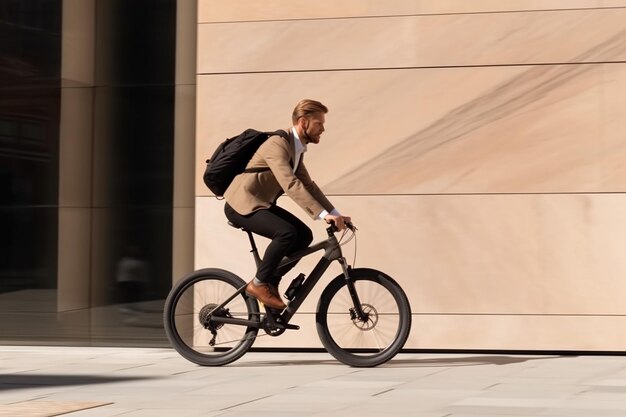 Immagine di un uomo in bicicletta