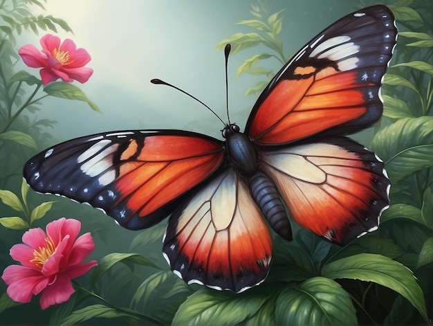 immagine di una bellissima farfalla con colori vividi mozzafiato