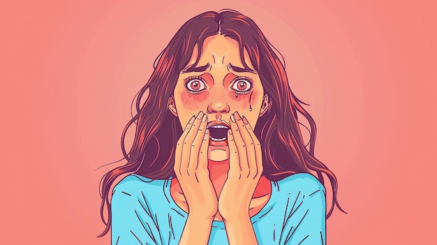 Immagine di una giovane donna stressata e nervosa che si morde le unghie
