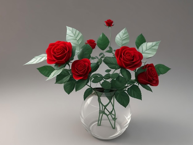 Immagine di una rosa rossa 3D