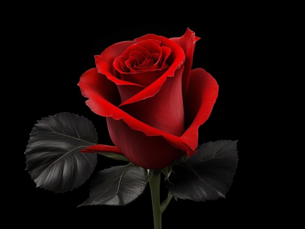 Immagine di una rosa rossa su sfondo nero
