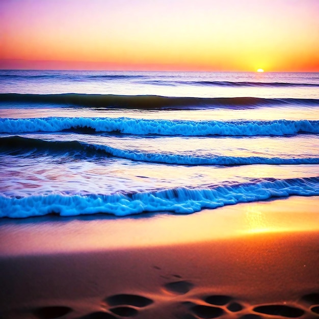 Immagine di una spiaggia serena al tramonto