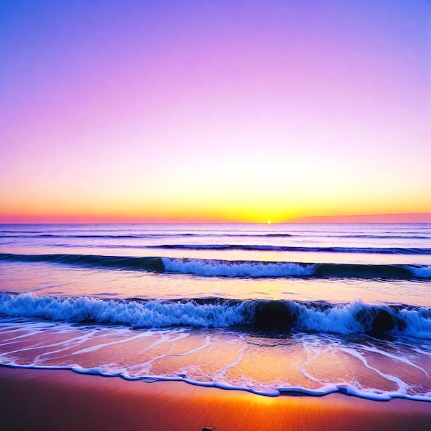 Immagine di una spiaggia serena al tramonto