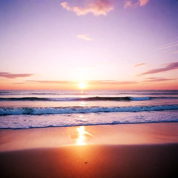 Immagine di una spiaggia serena al tramonto