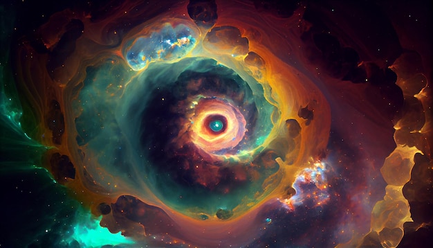 Immagine di una spirale al centro della galassia generativa ai