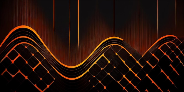 Immagine di uno sfondo nero e arancione con onda generativa ai