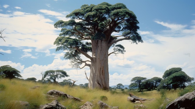 Immagine enorme degli alberi di baobab africani maasai mara Arte generata da Ai